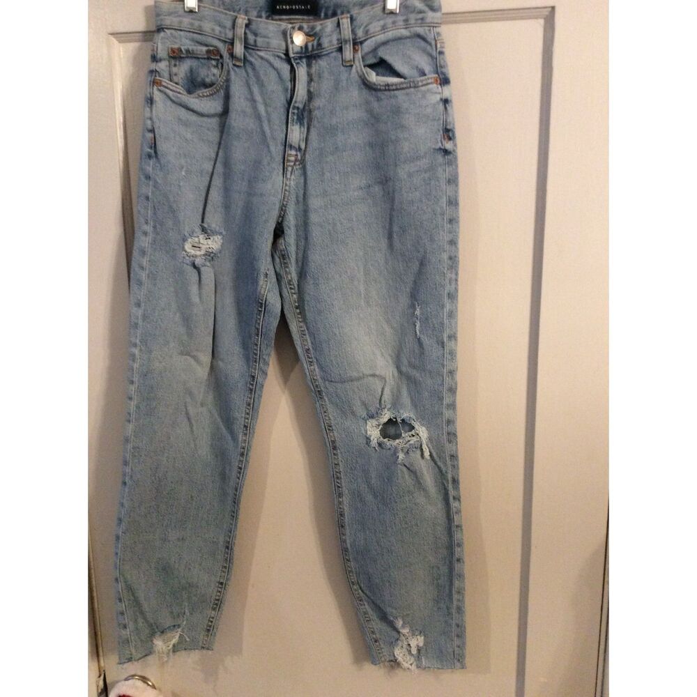 Aeropostale Distressed Mom Jean Raw Hem Size 6